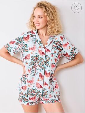 PRINTFRESH Blue Chicken Pajamas Set Short